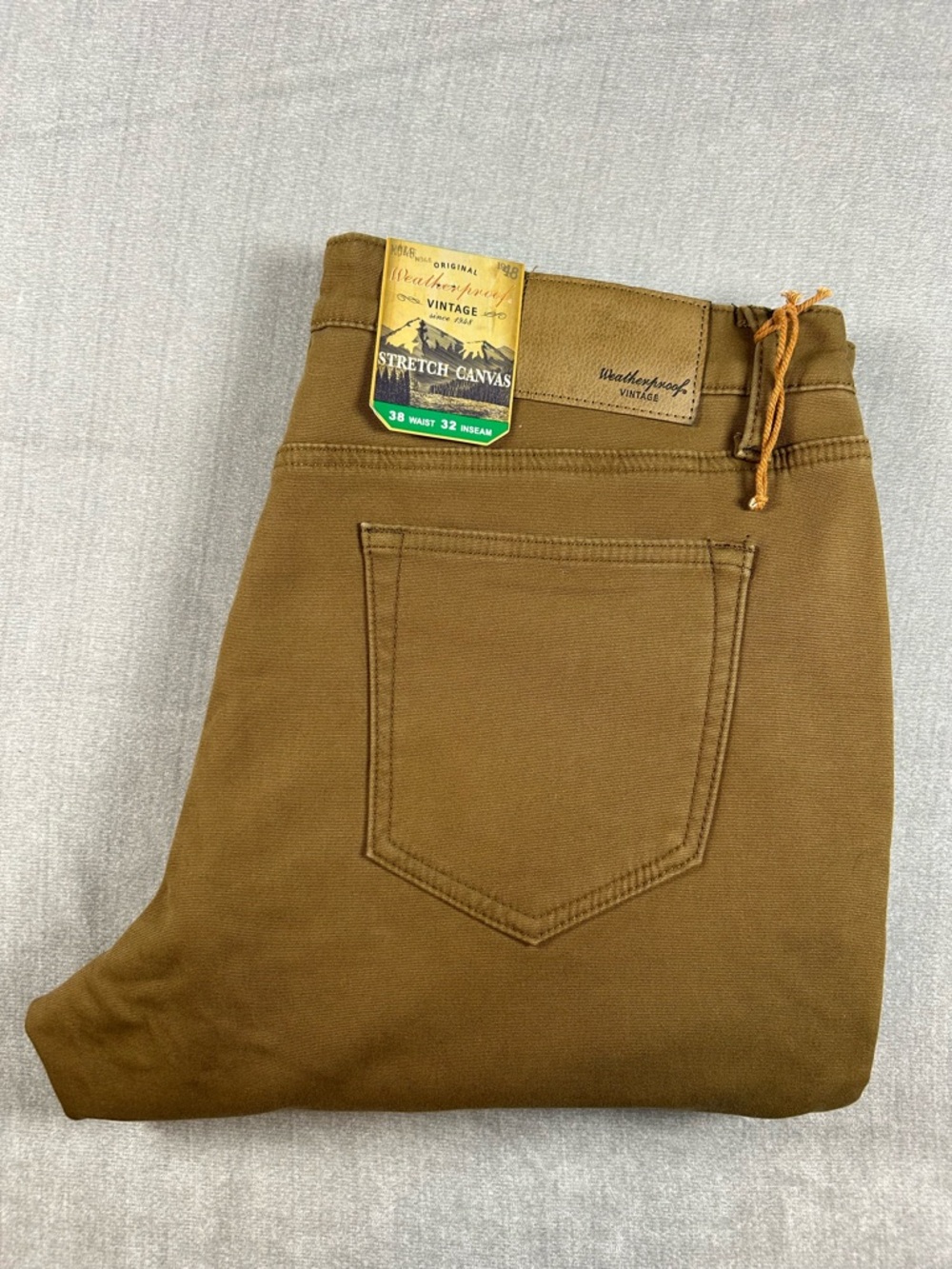 Weatherproof Men's Relaxed Stretch Canvas Jeans - Brown